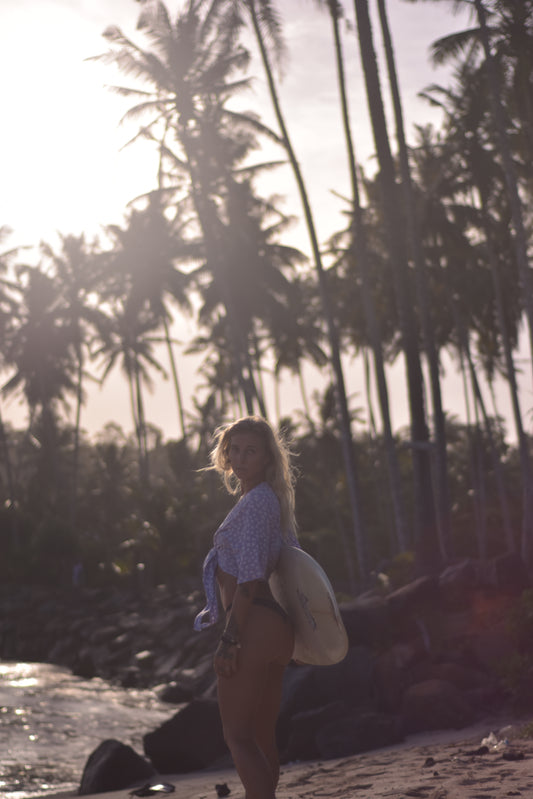 White rose Eowyn — Wrap Top